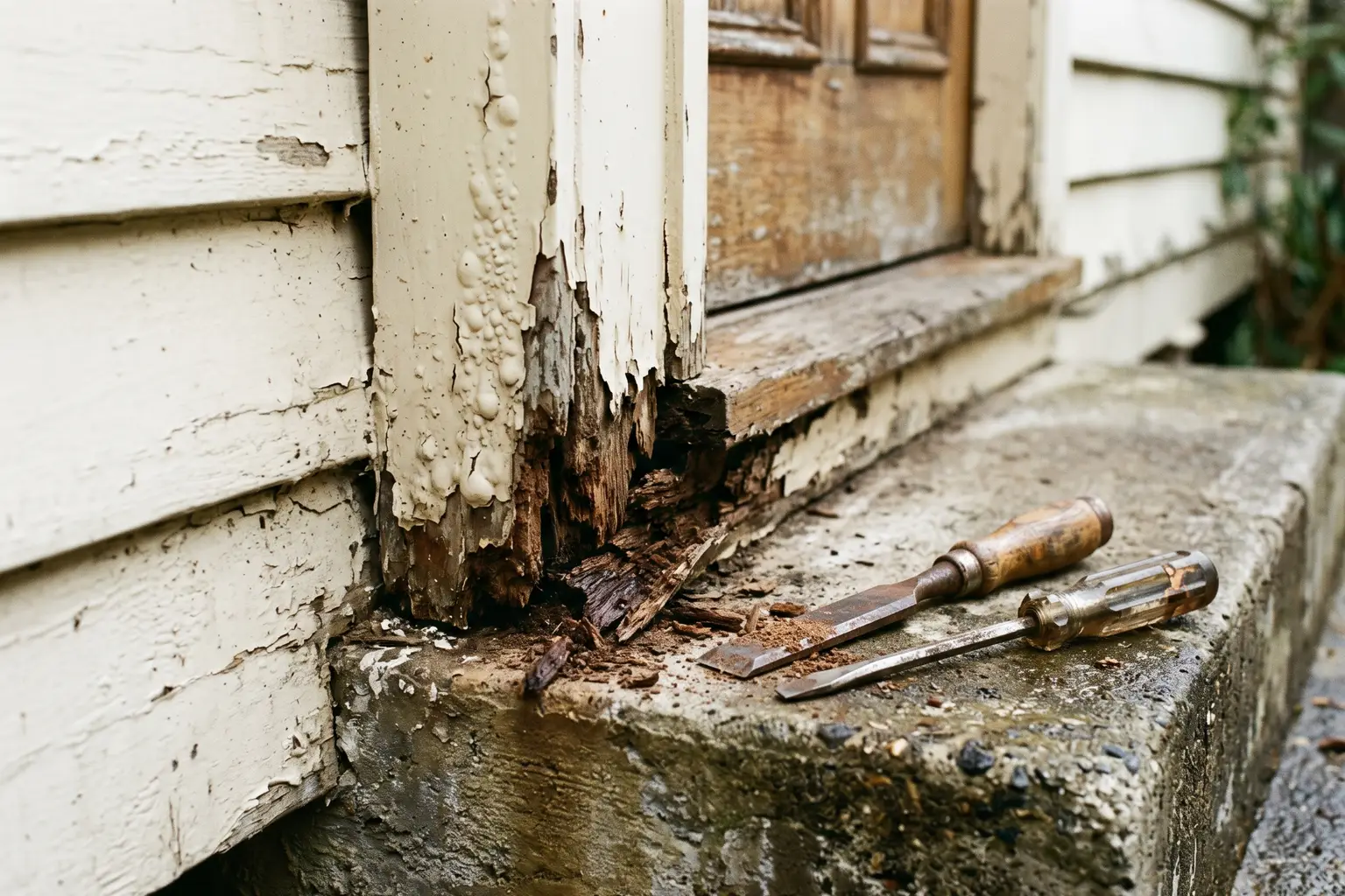 Door frame rot: repairing a jamb that's gone at the bottom